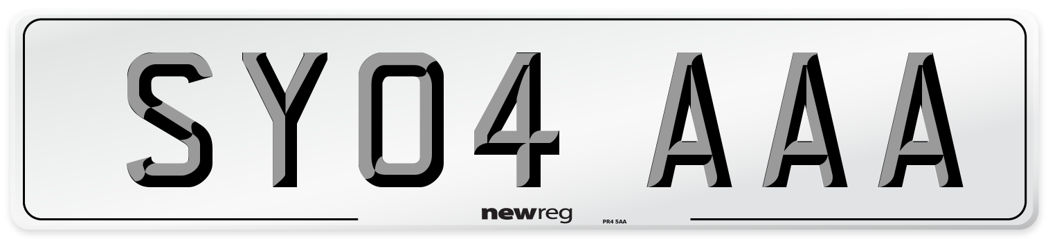 SY04 AAA Number Plate from New Reg